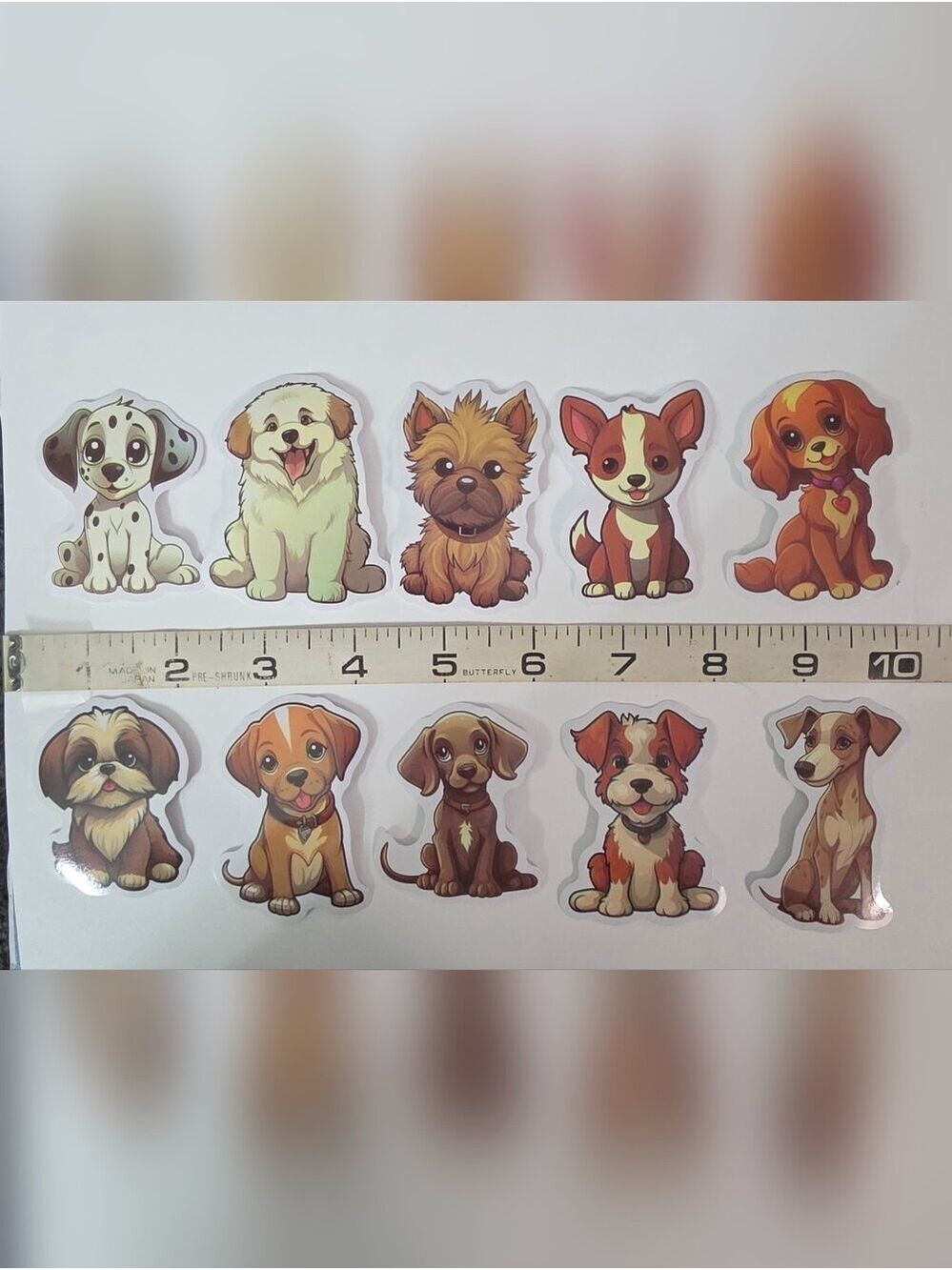 Cute Dog Sticker Sheet — Assorted Cartoon Puppies - Lot Of Ten